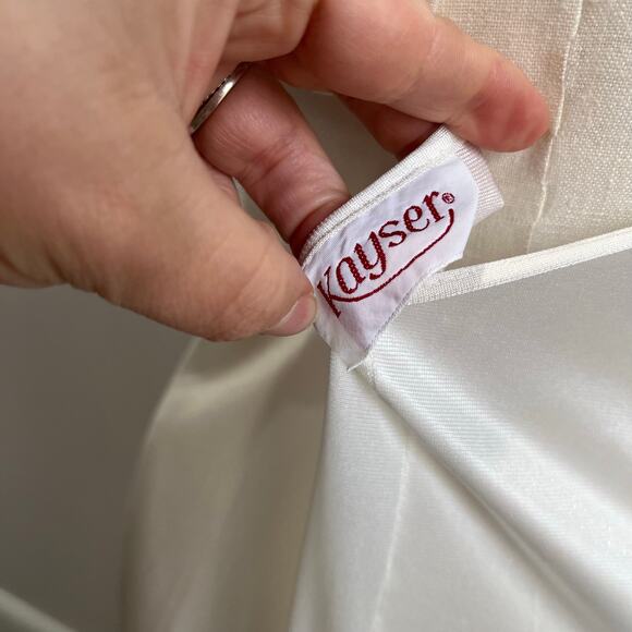 Kayser Vintage White Lace Full Slip Nightgown Dress Bridal Lingerie Y2K M - Picture 8 of 10